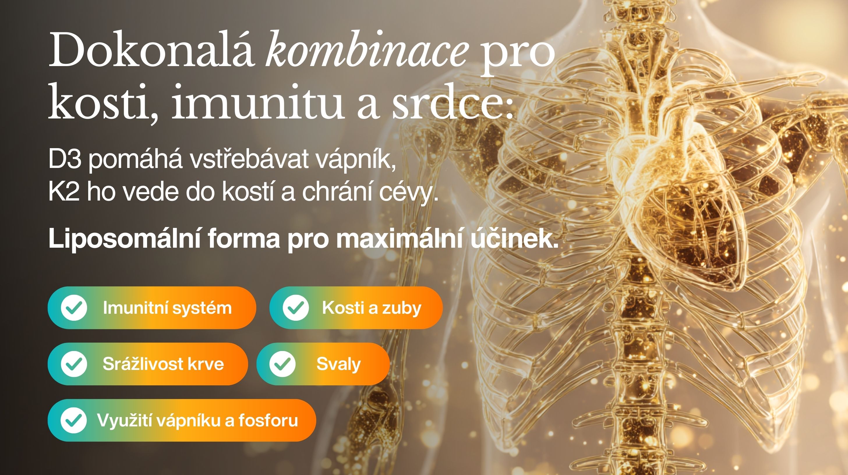 PREMIUM Liposomální Vitamín D3 + K2 MK-7, 2000 IU + 75 mcg, Vysoce vstřebatelný, 90 kapslí -4